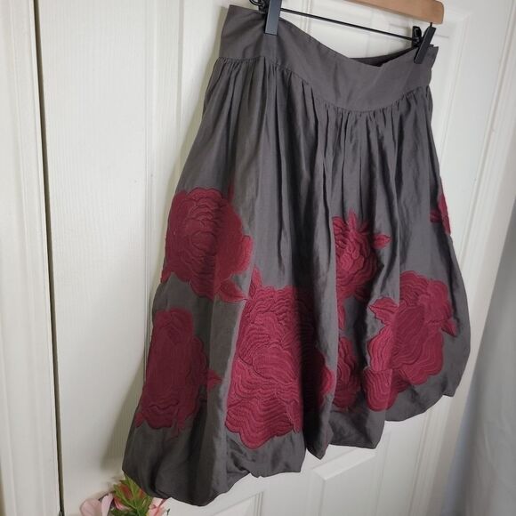 Tibi New York floral embroidered bubble skirt size 8 - Picture 4 of 9